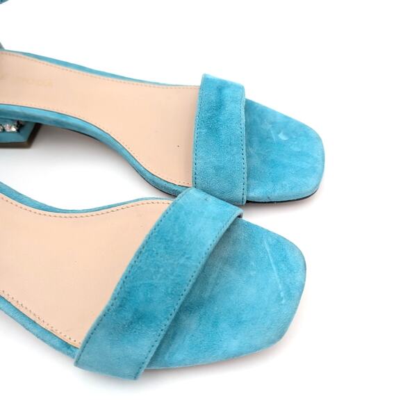 Pelle Moda Nita Ankle Strap Sandal Women's Crystal Trim Aqua Size US6M EU37 - Picture 10 of 10